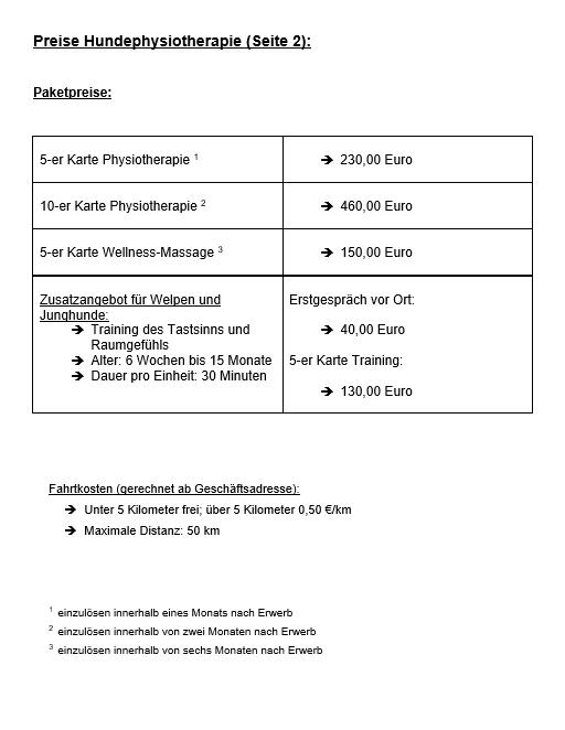 Preise Physio 2